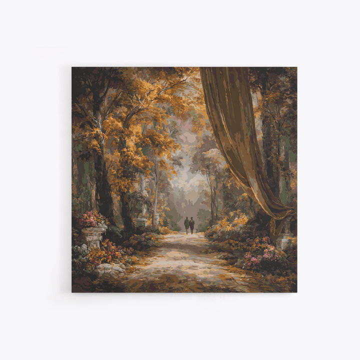 Autumn Forest Road Framed Canvas Print, Traditional Art, Japanese Art, Living Room Decor, Fine Art, Classic, Gallery Decor, TRA-1x1-64