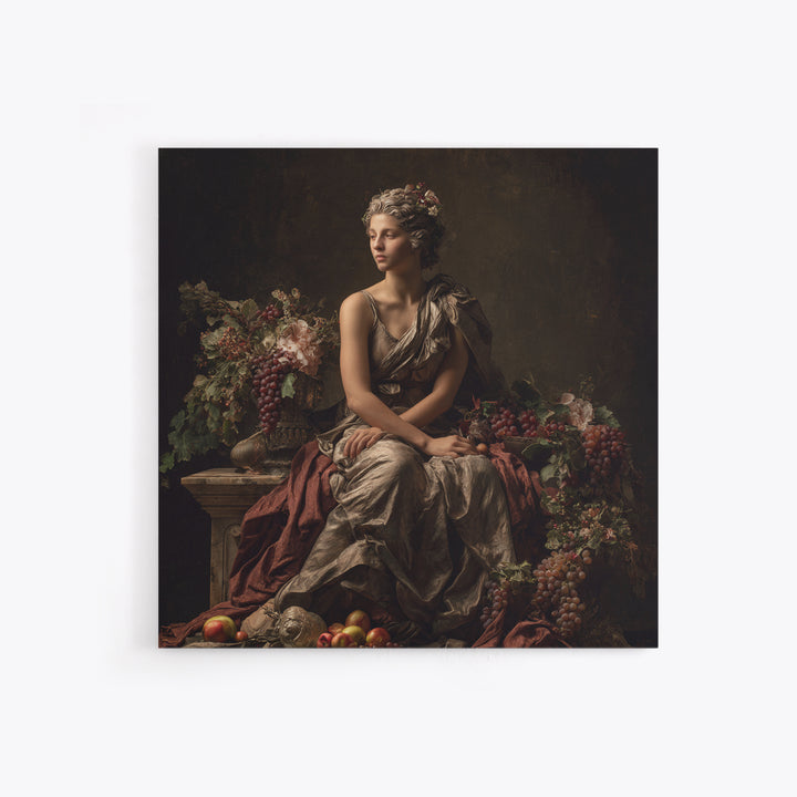 Classical Portrait with Dignified Lighting Framed Canvas Print, Traditional Art, Digital Art, Living Room Decor, Classic, TRA-1x1-8