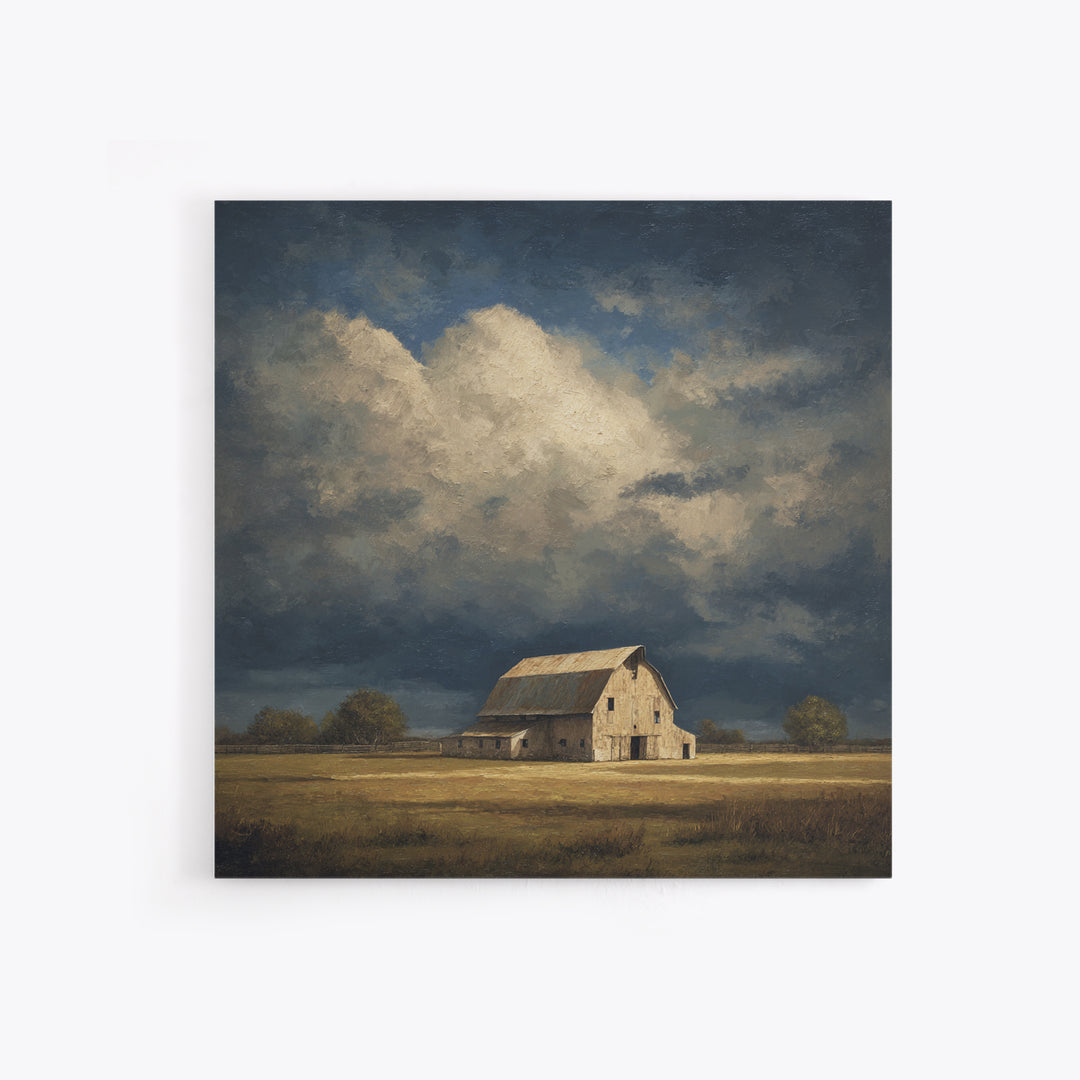 Barn and Farmland Canvas Print, Traditional Art, Fine Art Print, Living Room Decor, Fine Art, Classic, Wall Decor, Painting, TRA-1x1-95