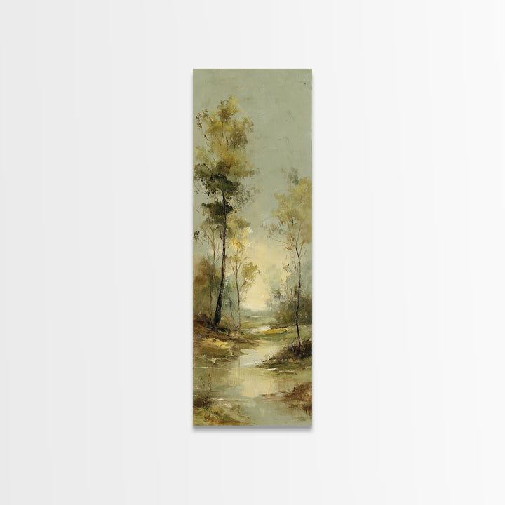 Autumn Forest Road Canvas Print, Traditional Art, Indian Art, Living Room Decor, Oil Painting, Classic, Textured Painting, TRA-1x3-100