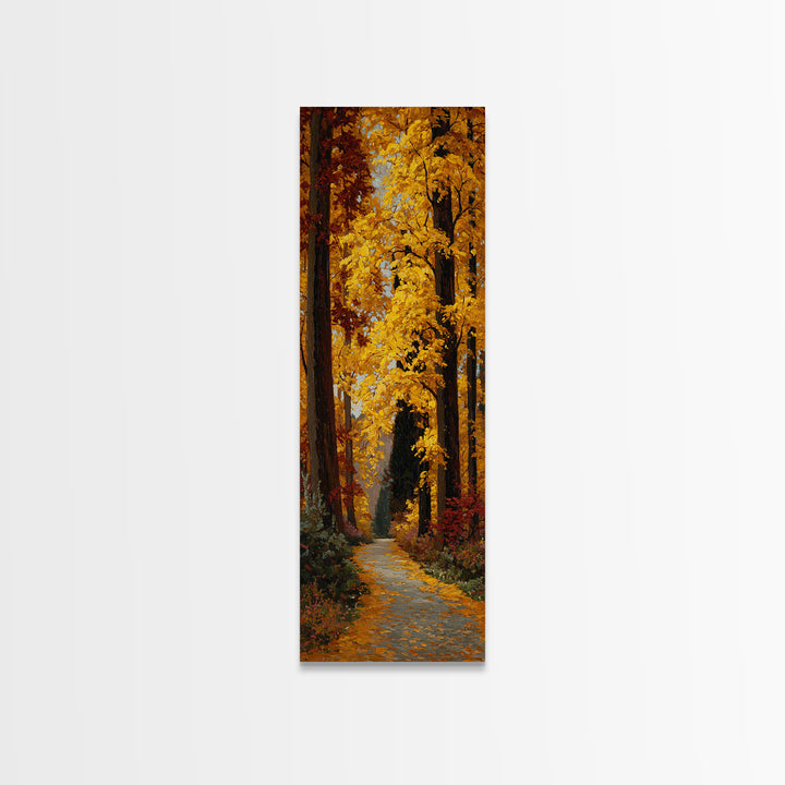 Autumn Forest Road Canvas Print, Traditional Art, Wall Decor, Living Room Decor, Classic, Art Commissions, Japanese Art, TRA-1x3-28