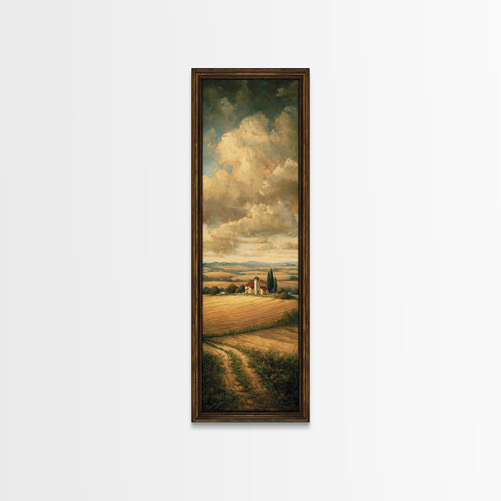 Barn and Farmland Canvas Print, Traditional Art, Boho, Living Room Decor, Fine Art, Classic, Indian Wall Art, Japanese Decor, TRA-1x3-35