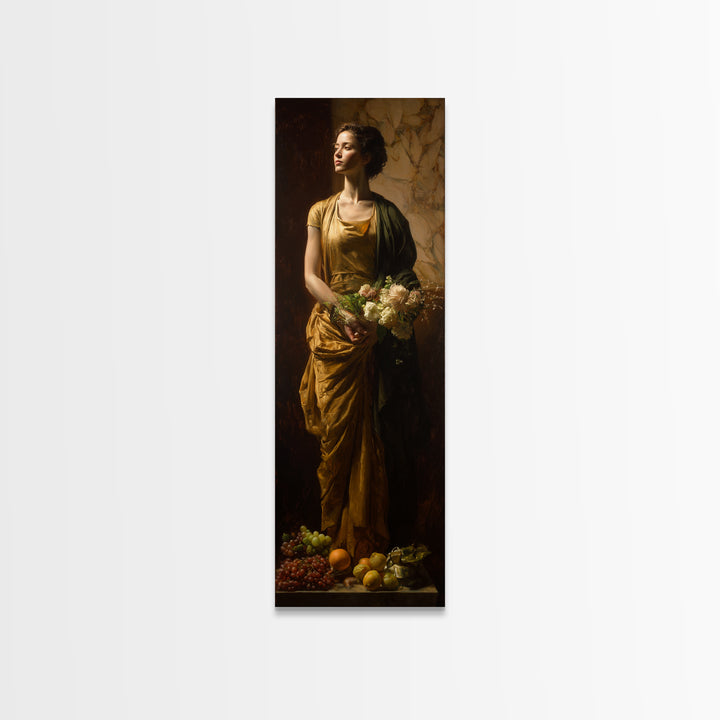 Classical Portrait with Dignified Lighting Framed Canvas Print, Traditional Art, Indian Decor, Living Room Decor, Classic, TRA-1x3-92