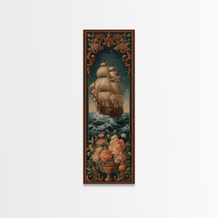 Ship at Sea Canvas Print, Traditional Art, Textured Painting, Living Room Decor, Fine Art, Classic, Art Commission, Boho, TRA-1x3-98