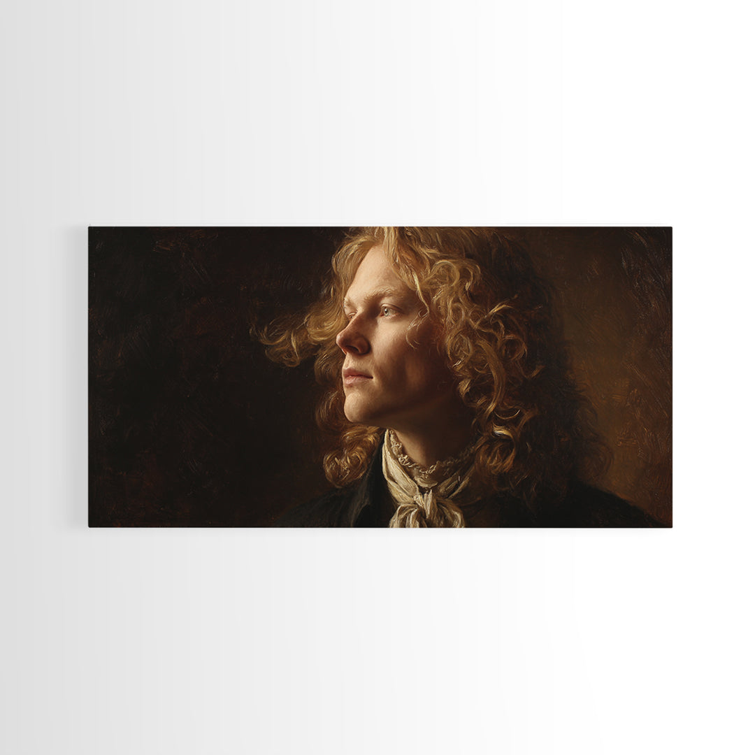 Classical Portrait with Dignified Lighting Framed Canvas Print, Traditional Art, Contemporary Art, Living Room Decor, Classic, TRA-2x1-28
