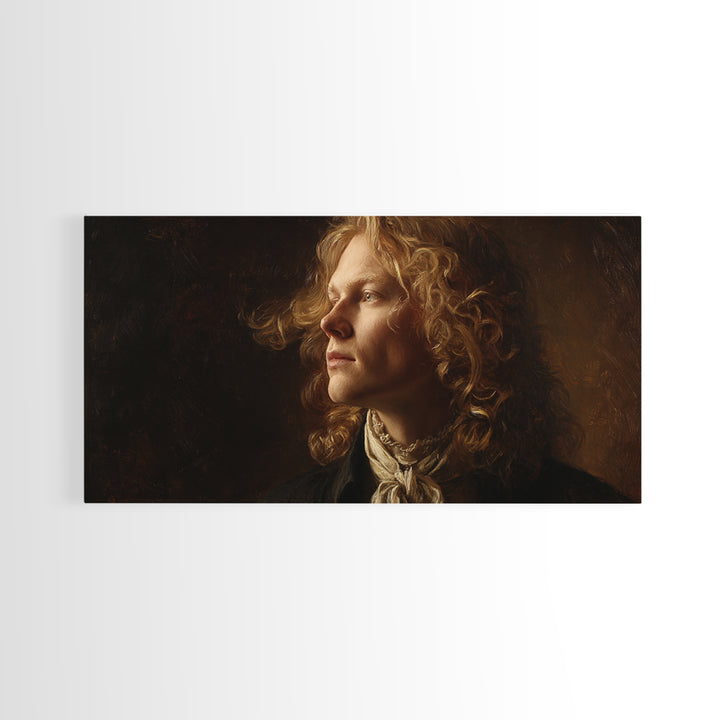 Classical Portrait with Dignified Lighting Framed Canvas Print, Traditional Art, Contemporary Art, Living Room Decor, Classic, TRA-2x1-28