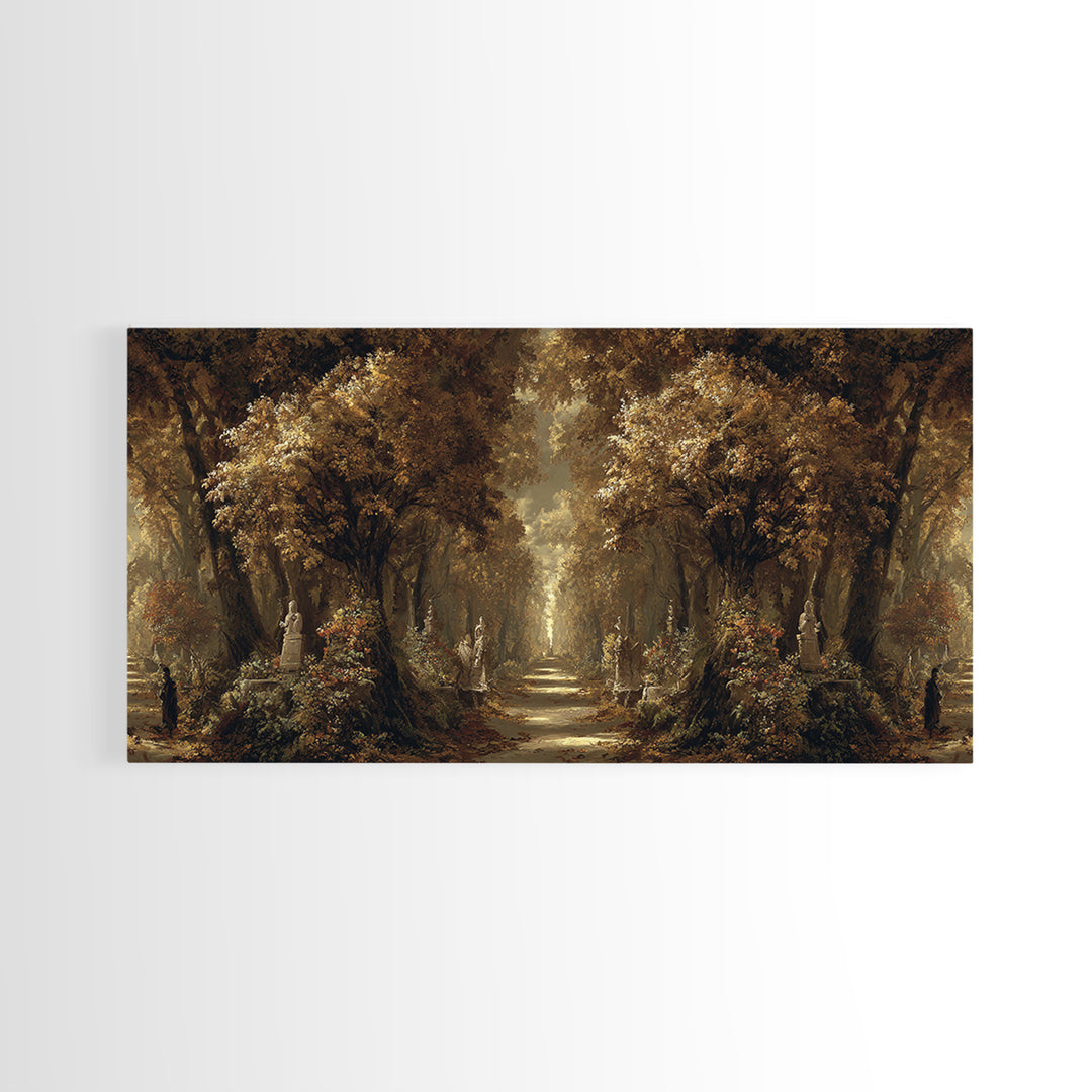 Autumn Forest Road Framed Canvas Print, Traditional Art, Art Print, Living Room Decor, Fine Art, Classic, Custom Art, TRA-2x1-60