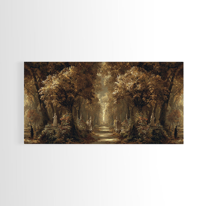 Autumn Forest Road Framed Canvas Print, Traditional Art, Art Print, Living Room Decor, Fine Art, Classic, Custom Art, TRA-2x1-60