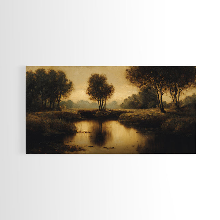 Classic Oil Painted Landscape Canvas Print, Traditional Art, Japanese Art, Living Room Decor, Fine Art, Classic, Gallery Decor, TRA-2x1-69