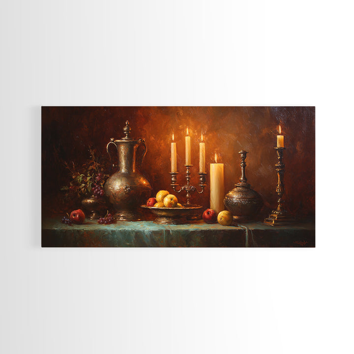 Classical Portrait with Dignified Lighting Canvas Print, Traditional Art, Living Room Decor, Fine Art, Classic, Dark Art, TRA-2x1-76