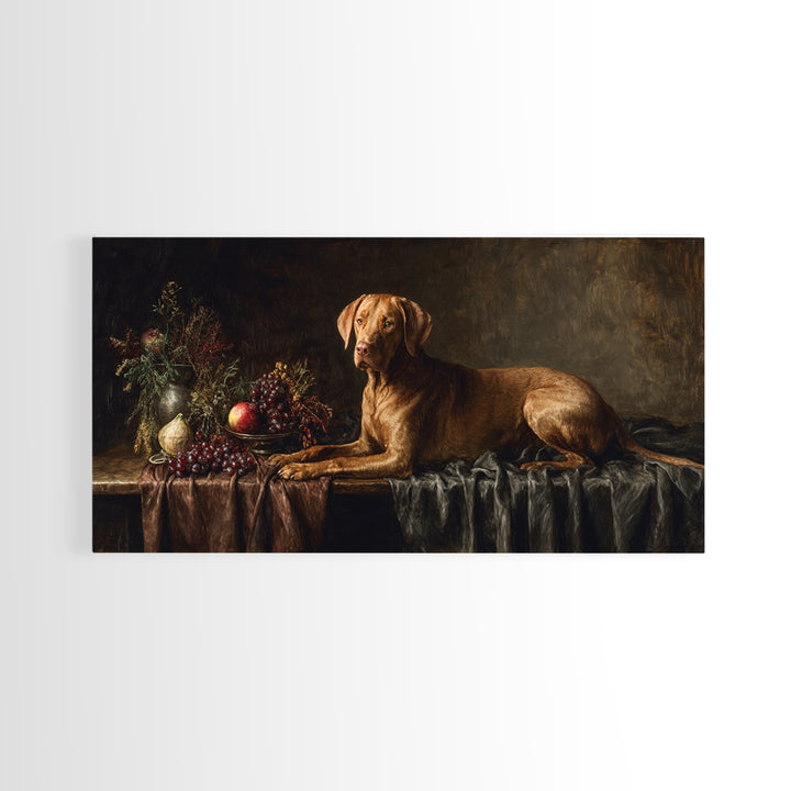 Hunting Dog Portrait Framed Canvas Print, Traditional Art, Luxury Decor, Living Room Decor, Fine Art, Classic, Art Print, TRA-2x1-8