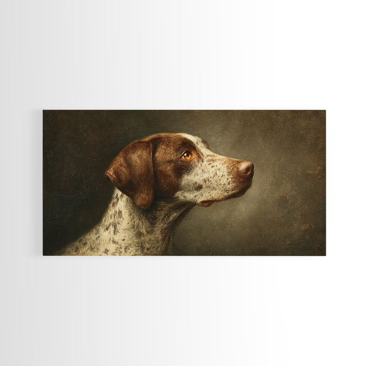Hunting Dog Portrait Framed Canvas Print, Traditional Art, Art Commissions, Living Room Decor, Classic, Pokemon Poster, TRA-2x1-80
