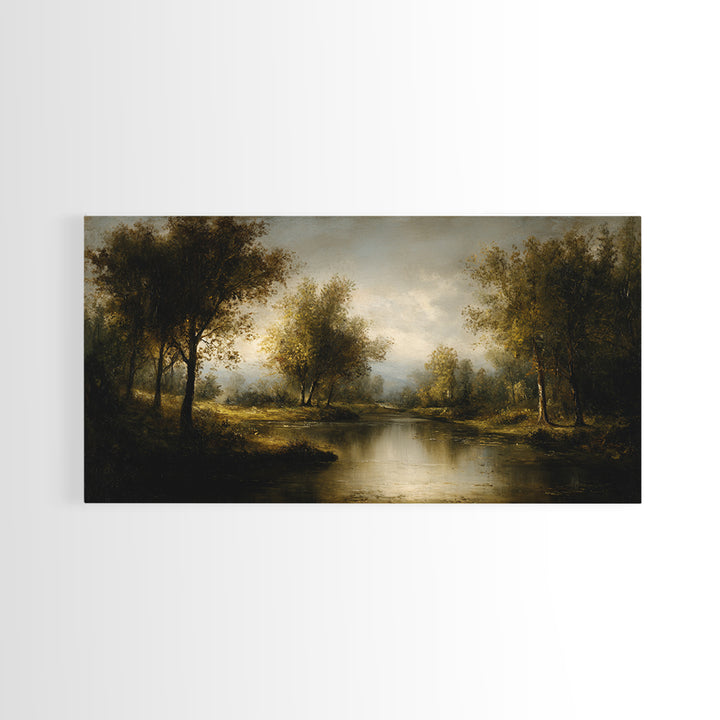 Classic Oil Painted Landscape Canvas Print, Traditional Art, Japanese Art, Living Room Decor, Fine Art, Classic, Gallery Decor, TRA-2x1-93
