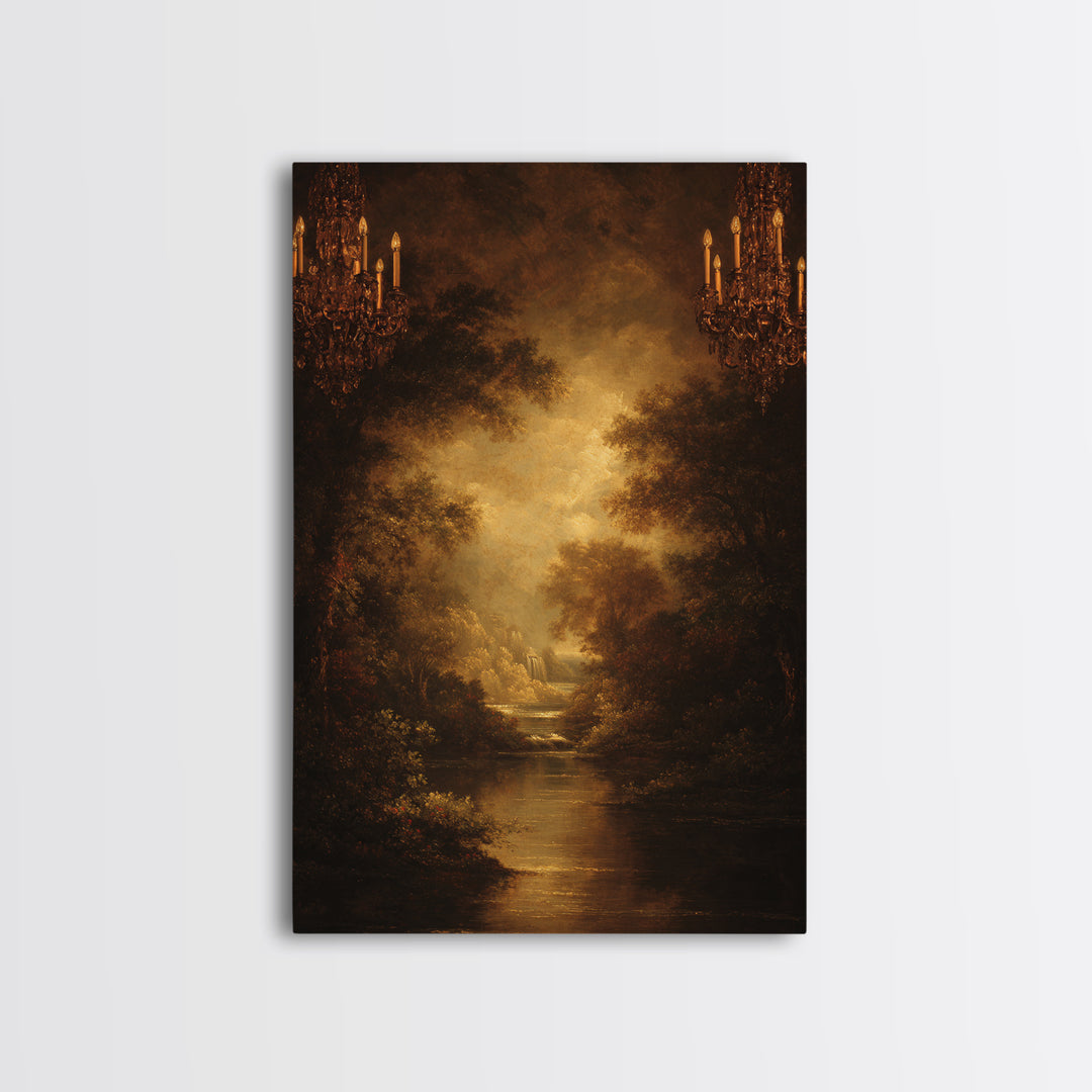 Classic Oil Painted Landscape Framed Canvas Print, Traditional Art, Printable Art, Living Room Decor, Watercolor Art, Classic, TRA-2x3-33