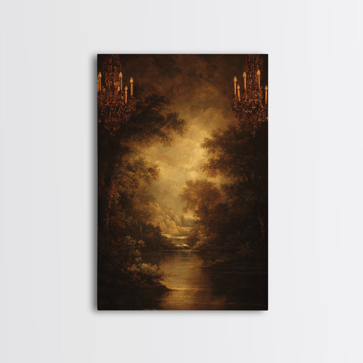 Classic Oil Painted Landscape Framed Canvas Print, Traditional Art, Printable Art, Living Room Decor, Watercolor Art, Classic, TRA-2x3-33
