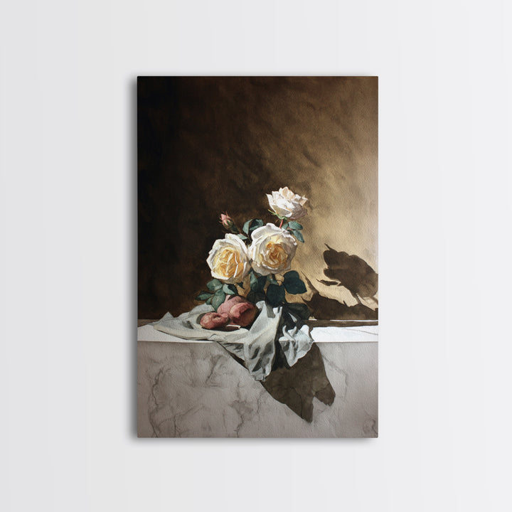 Botanical Watercolor Study of Roses Canvas Print, Traditional Art, Wall Hanging, Living Room Decor, Fine Art, Classic, TRA-2x3-62
