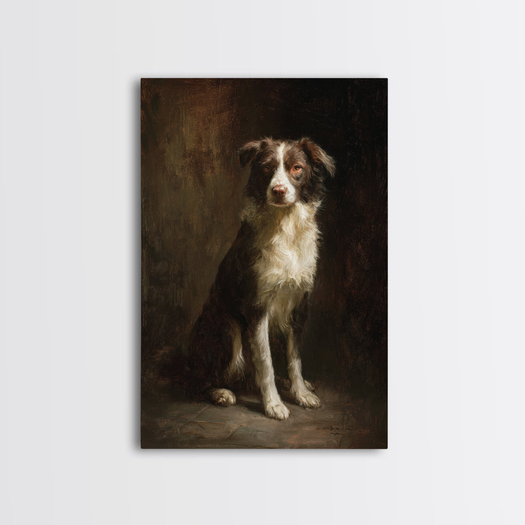 Hunting Dog Portrait Framed Canvas Print, Traditional Art, Art Commissions, Living Room Decor, Classic, Pokemon Poster, TRA-2x3-68