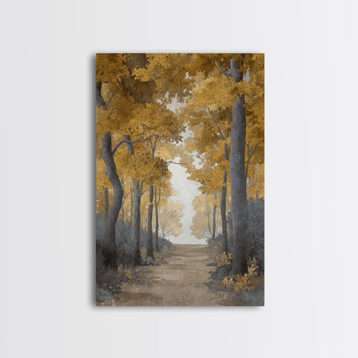 Pastoral Countryside with Cows in Field Framed Canvas Print, Traditional Art, Indian Art, Living Room Decor, Fine Art, Classic, TRA-2x3-87