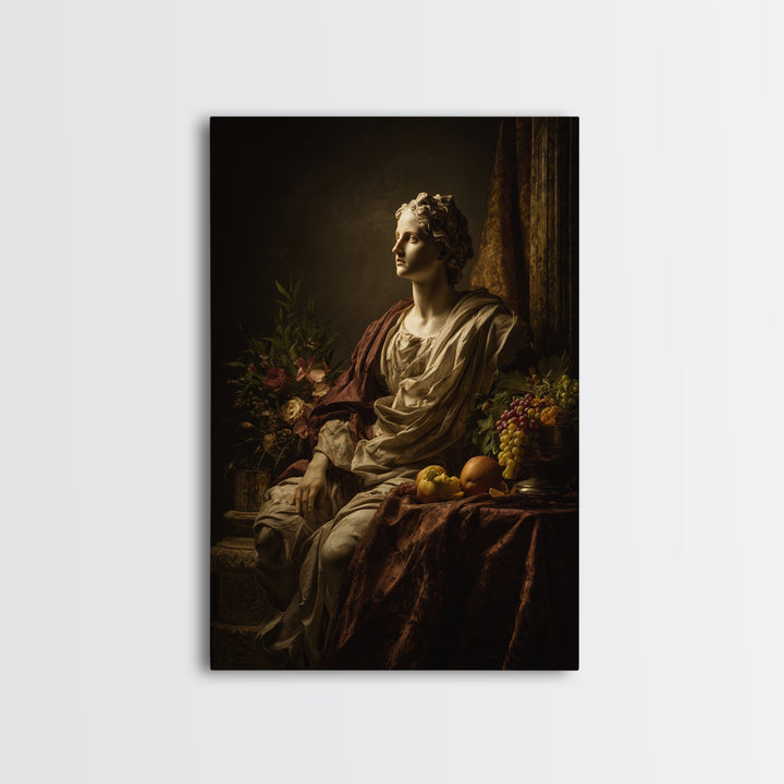 Classical Portrait with Dignified Lighting Framed Canvas Print, Traditional Art, Living Room Decor, Fine Art, Classic, TRA-2x3-88