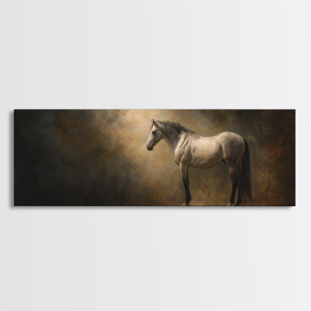 Realistic Horse Portrait Canvas Print, Traditional Art, Luxury Decor, Living Room Decor, Fine Art, Classic, Art Print, TRA-3x1-19