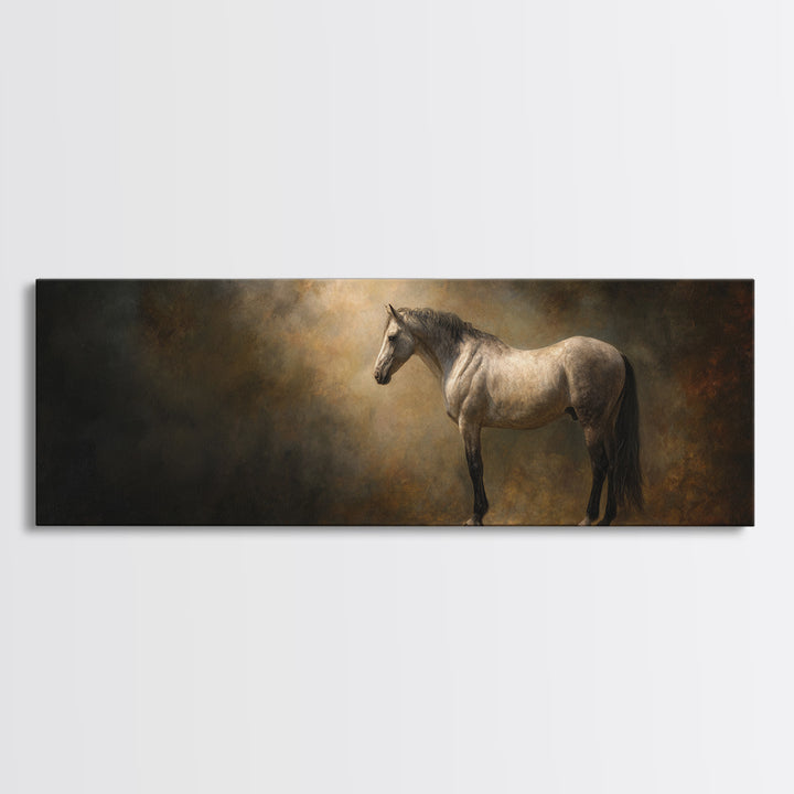 Realistic Horse Portrait Canvas Print, Traditional Art, Luxury Decor, Living Room Decor, Fine Art, Classic, Art Print, TRA-3x1-19