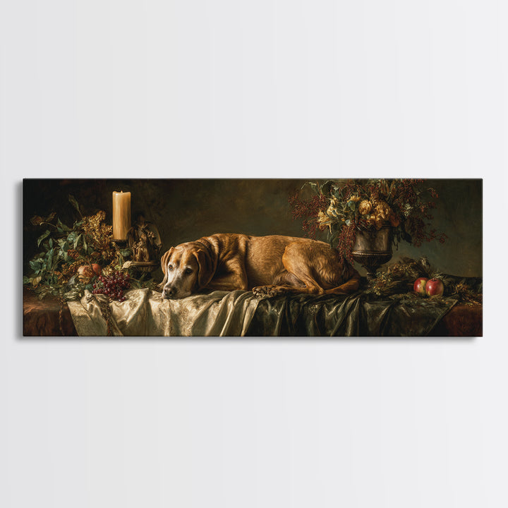 Hunting Dog Portrait Canvas Print, Traditional Art, Indian Wall Art, Living Room Decor, Fine Art, Classic, Boho Decor, TRA-3x1-4
