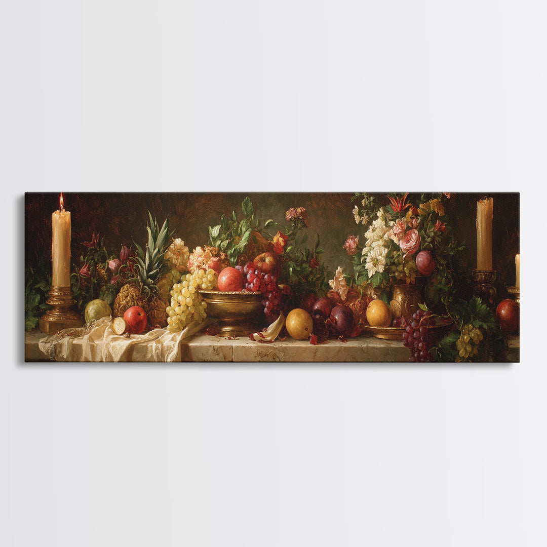 Classical Portrait with Dignified Lighting Canvas Print, Traditional Art, Textured Painting, Living Room Decor, Classic, TRA-3x1-48