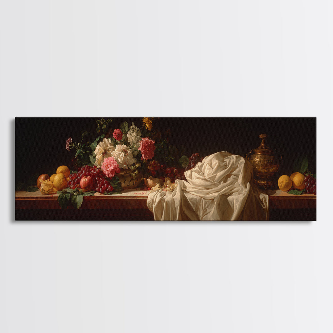 Classical Portrait with Dignified Lighting Canvas Print, Traditional Art, Textured Painting, Living Room Decor, Classic, TRA-3x1-96