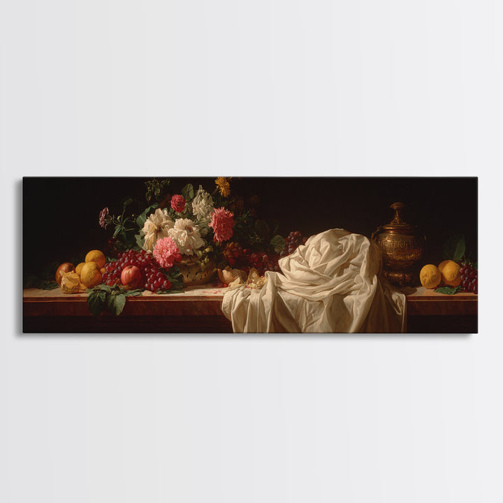 Classical Portrait with Dignified Lighting Canvas Print, Traditional Art, Textured Painting, Living Room Decor, Classic, TRA-3x1-96