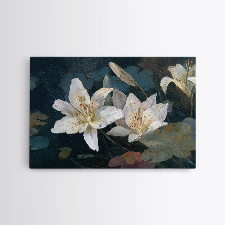 Botanical Watercolor Study of Roses Framed Canvas Print, Traditional Art, Art Commissions, Living Room Decor, Oil Painting, TRA-3x2-10