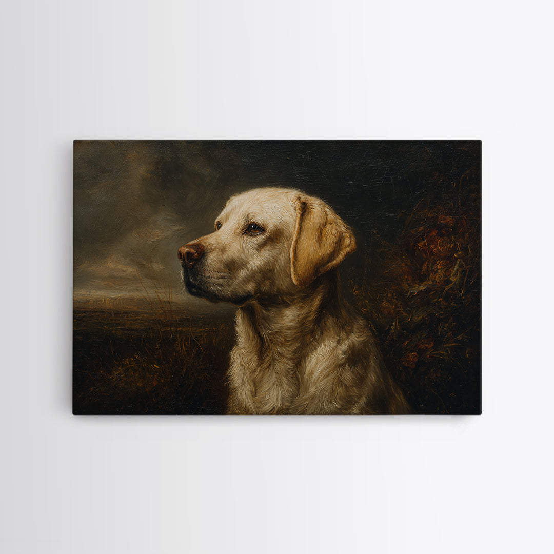 Hunting Dog Portrait Canvas Print, Traditional Art, Indian Wall Art, Living Room Decor, Fine Art, Classic, Boho Decor, TRA-3x2-16