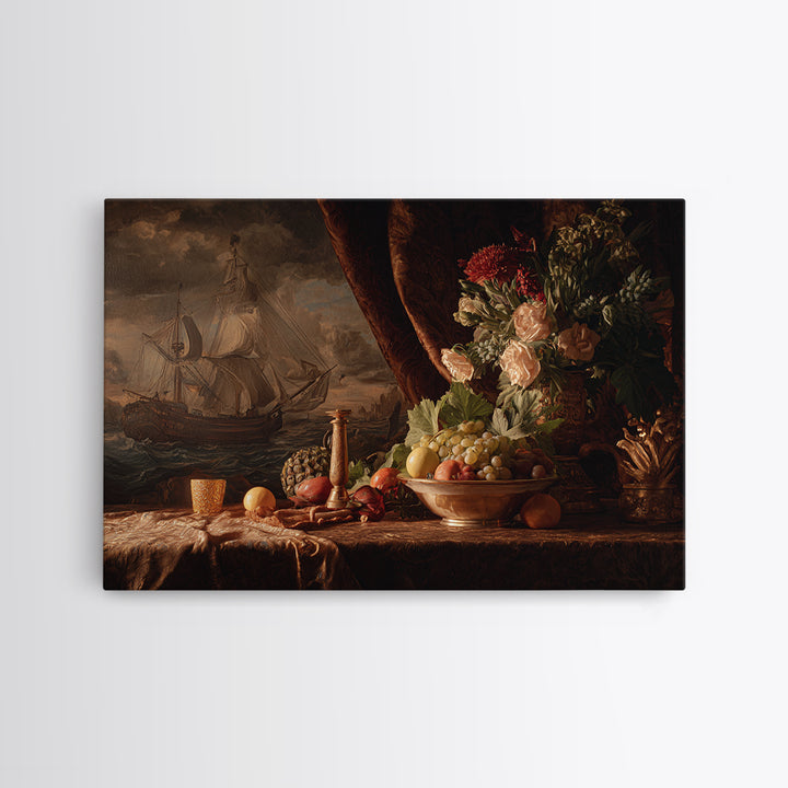 Ship at Sea Canvas Print, Traditional Art, Canvas Print, Living Room Decor, Fine Art, Classic, Neutral Decor, Modern Decor, TRA-3x2-66