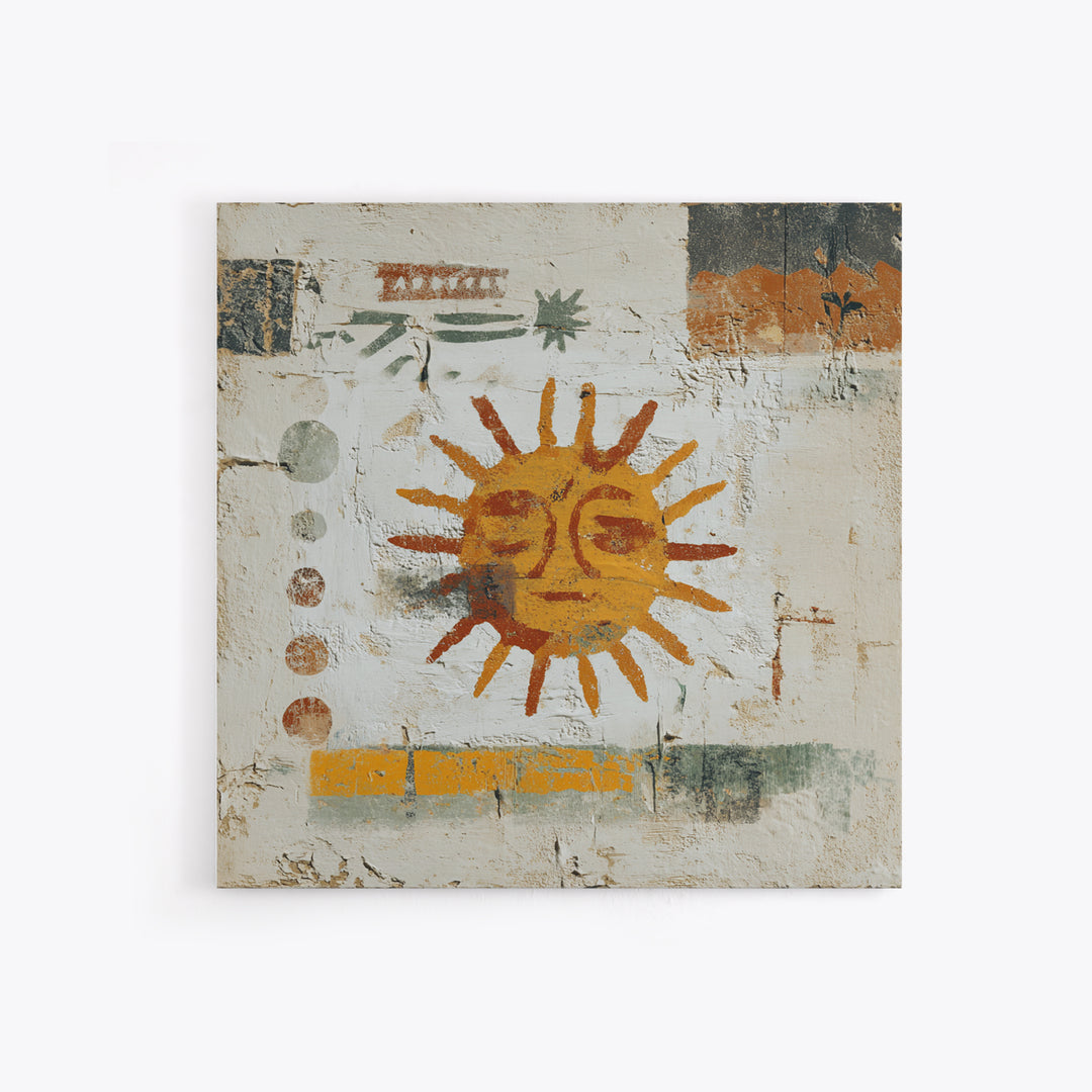 Tribal Sun Symbol Canvas Print, Tribal Art, Black and White Art, Living Room Decor, Fine Art, Tribal, Fine Art Print, TRI-1x1-35