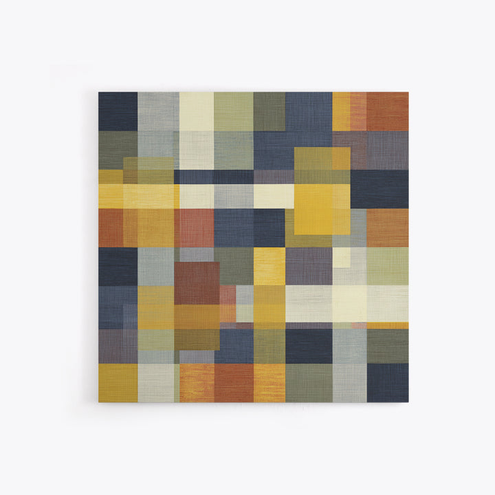 Woven Basket Pattern Enlarged as Modern Art Framed Canvas Print, Tribal Art, Statement Artwork, Living Room Decor, Tribal, TRI-1x1-38