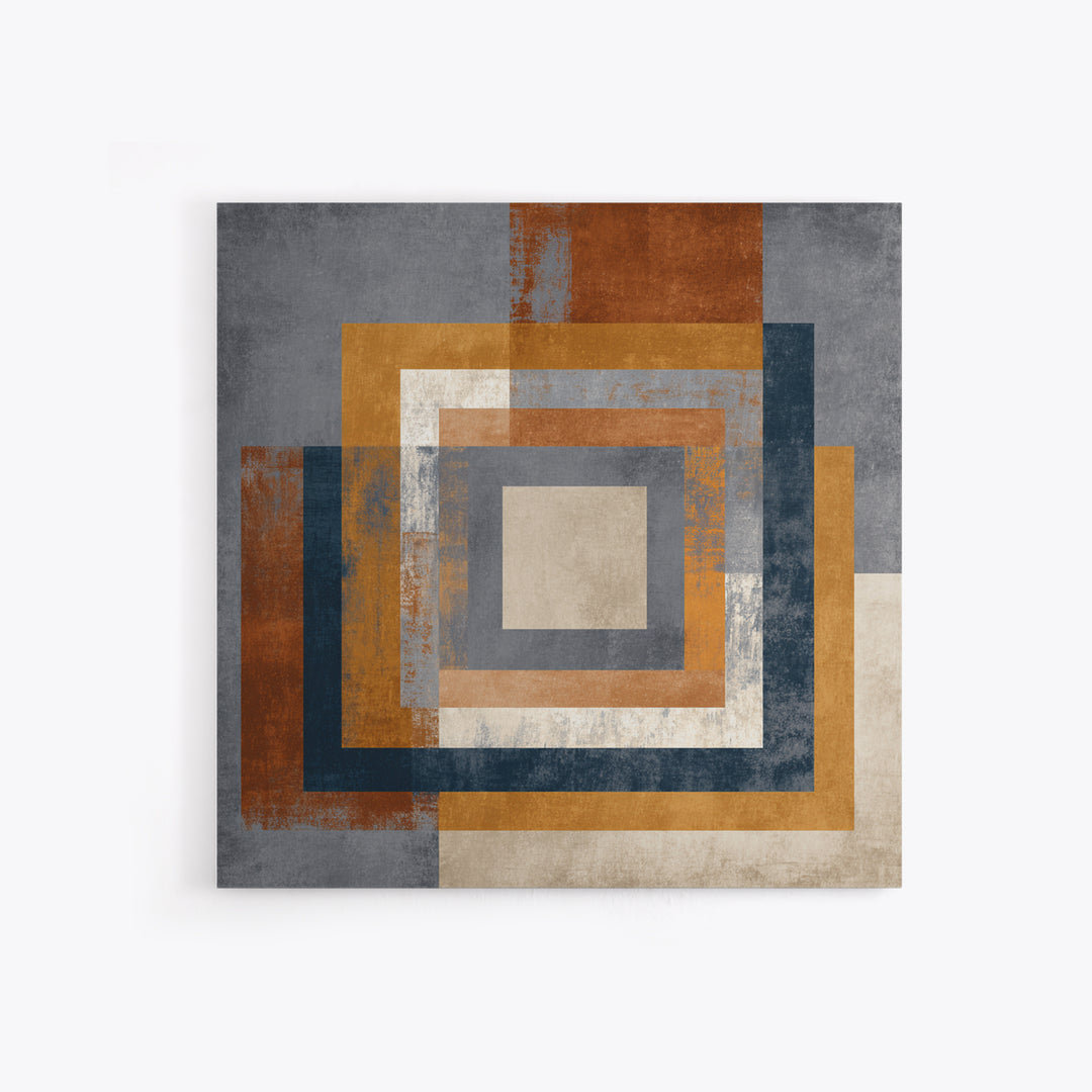 Geometric Border Design by Global Textiles Framed Canvas Print, Tribal Art, Boho Wall Decor, Living Room Decor, Tribal, TRI-1x1-44