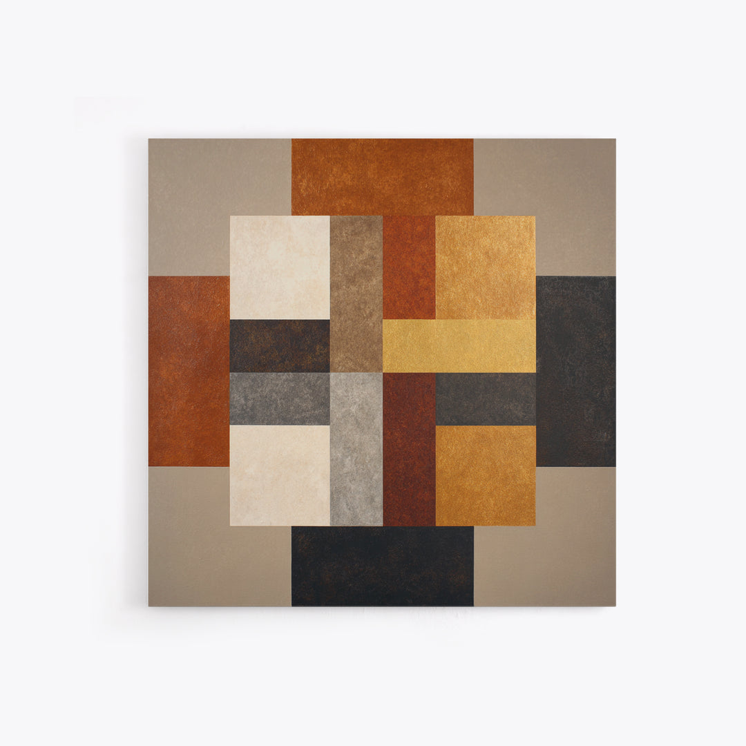 Earth Tone Geometric Pattern by Woven Cloth Canvas Print, Tribal Art, Neutral Decor, Living Room Decor, Abstract Art, Tribal, TRI-1x1-50