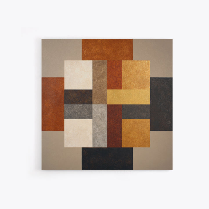 Earth Tone Geometric Pattern by Woven Cloth Canvas Print, Tribal Art, Neutral Decor, Living Room Decor, Abstract Art, Tribal, TRI-1x1-50