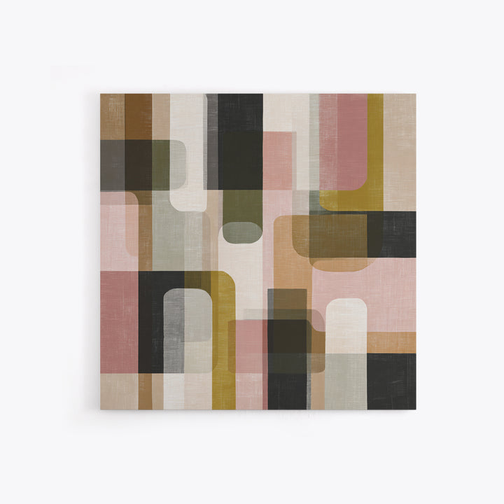 Earth Tone Geometric Pattern by Woven Cloth Framed Canvas Print, Tribal Art, Art Print, Living Room Decor, Abstract Art, Tribal, TRI-1x1-74