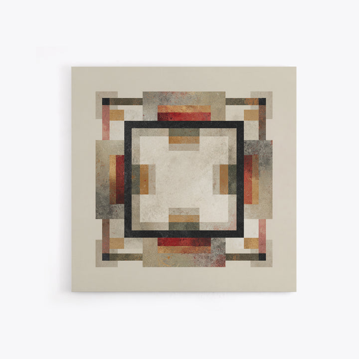 Geometric Border Design by Global Textiles Canvas Print, Tribal Art, Minimalist Decor, Living Room Decor, Fine Art, Tribal, TRI-1x1-92
