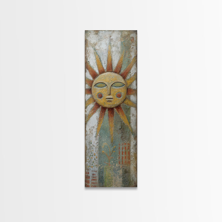 Tribal Sun Symbol Canvas Print, Tribal Art, Southwestern Decor, Living Room Decor, Fine Art, Tribal, Luxury Decor, Art Print, TRI-1x3-23