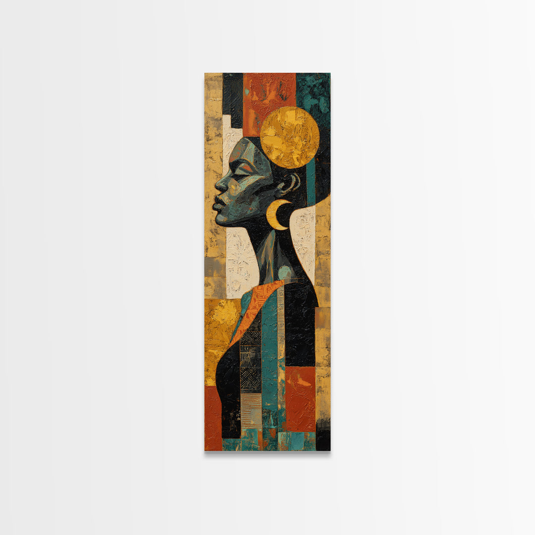 Mud Cloth Black and Cream Pattern Canvas Print, Tribal Art, Ethnic Art, Living Room Decor, Fine Art, Tribal, Contemporary Art, TRI-1x3-43
