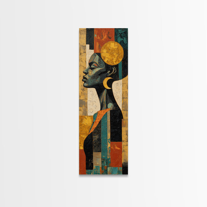 Mud Cloth Black and Cream Pattern Canvas Print, Tribal Art, Ethnic Art, Living Room Decor, Fine Art, Tribal, Contemporary Art, TRI-1x3-43