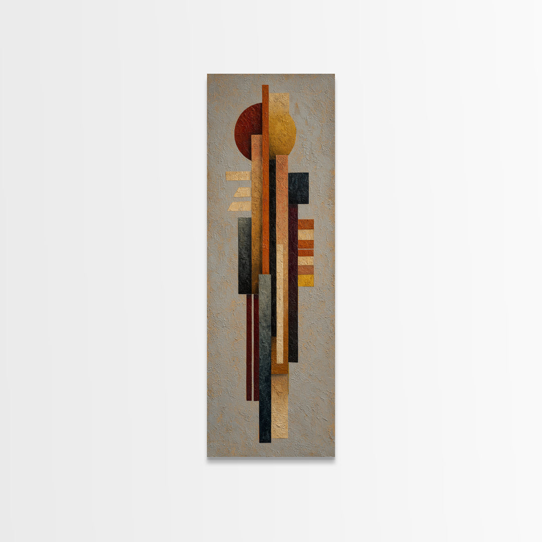 Eagle Totem with Feathers and Geometric Shapes Canvas Print, Tribal Art, Ethnic Art, Living Room Decor, Abstract Art, Tribal, TRI-1x3-72