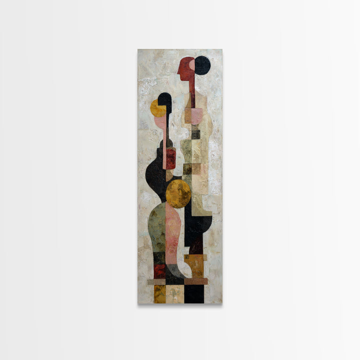 Abstract Family Figures Framed Canvas Print, Tribal Art, Room Decor, Living Room Decor, Fine Art, Tribal, Abstract Wall Art, TRI-1x3-83