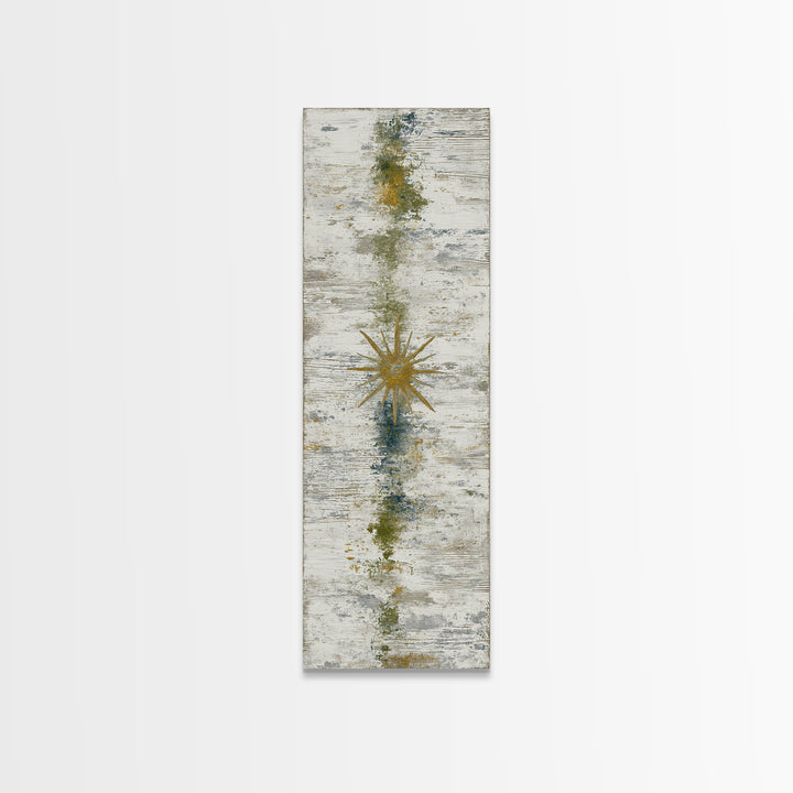 Tribal Sun Symbol Canvas Print, Tribal Art, Original Painting, Living Room Decor, Tribal, Canvas Painting, Native American Art, TRI-1x3-95