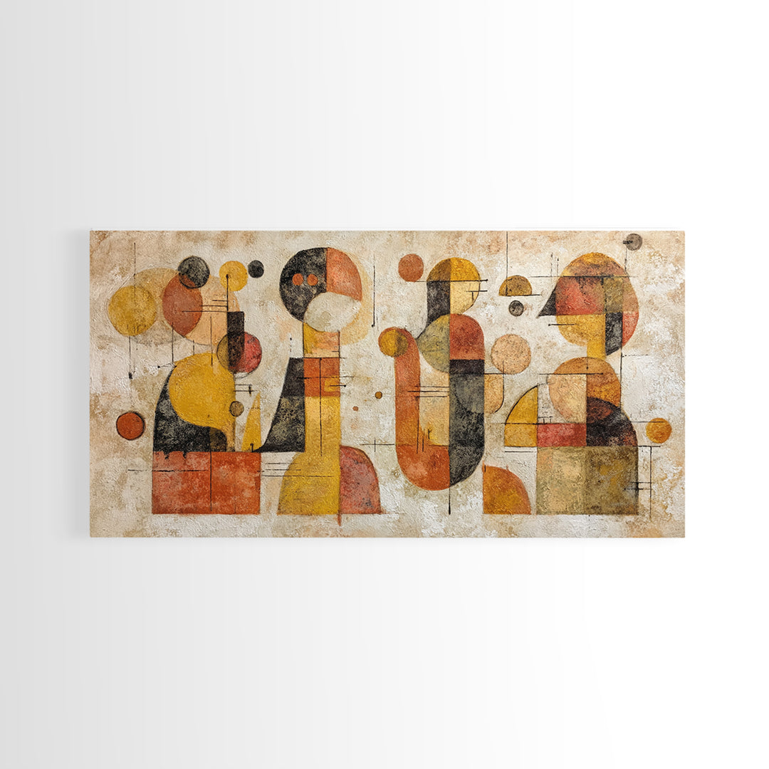 Abstract Warrior Figure Framed Canvas Print, Tribal Art, Boho Wall Decor, Living Room Decor, Tribal, Southwestern Decor, TRI-2x1-9