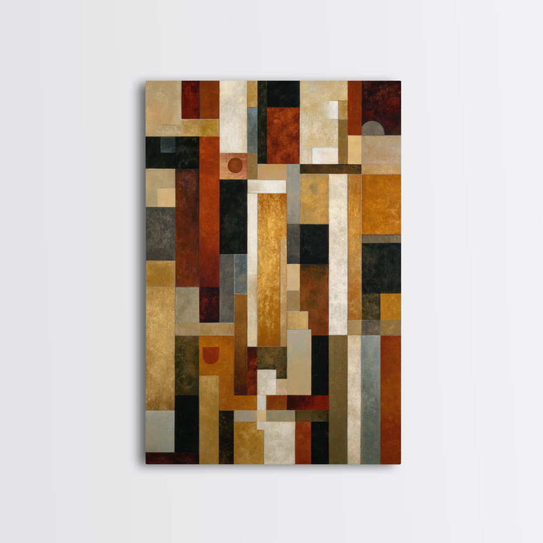 Geometric Border Design by Global Textiles Framed Canvas Print, Tribal Art, Gallery Wall Art, Living Room Decor, Tribal, TRI-2x3-100