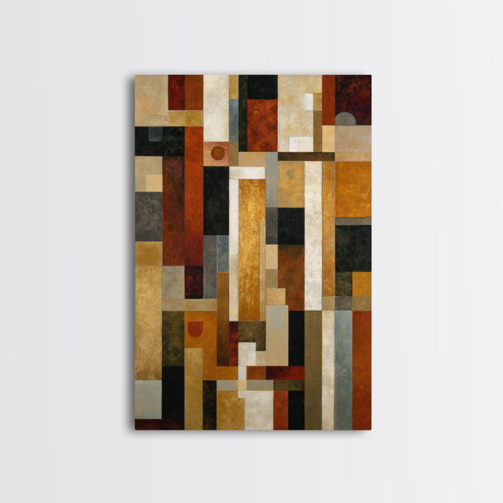 Geometric Border Design by Global Textiles Framed Canvas Print, Tribal Art, Gallery Wall Art, Living Room Decor, Tribal, TRI-2x3-100