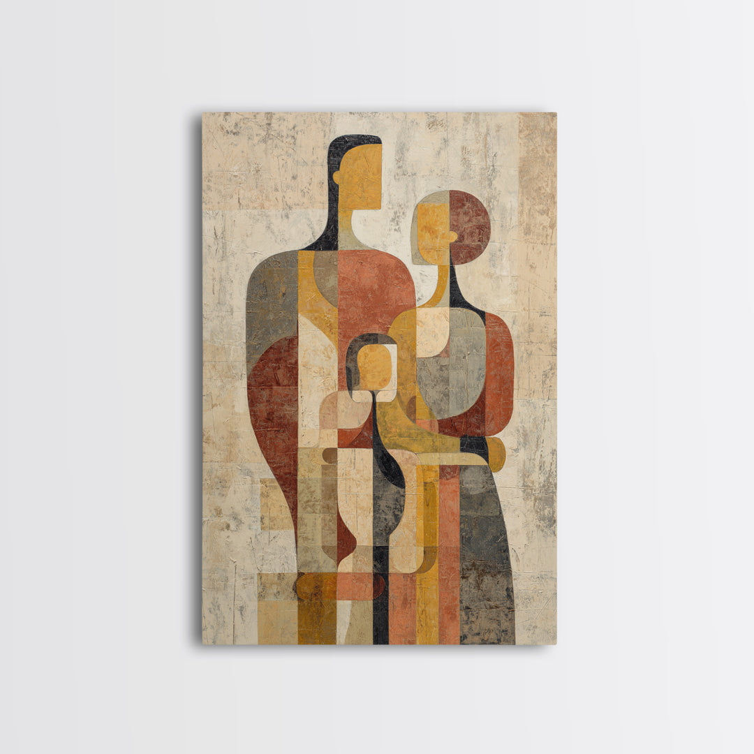 Abstract Family Figures Canvas Print, Tribal Art, African Art, Living Room Decor, Fine Art, Tribal, Tribal Design, Earthy, TRI-2x3-31