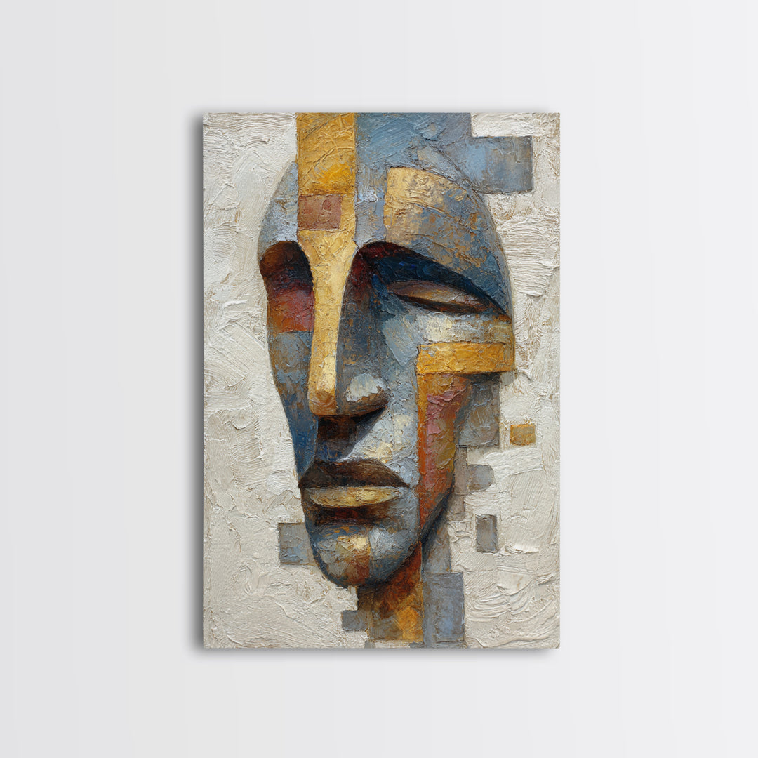 Bold Mask Portrait Canvas Print, Tribal Art, Ethnic Art, Living Room Decor, Fine Art, Tribal, Contemporary Art, Wall Art, TRI-2x3-57